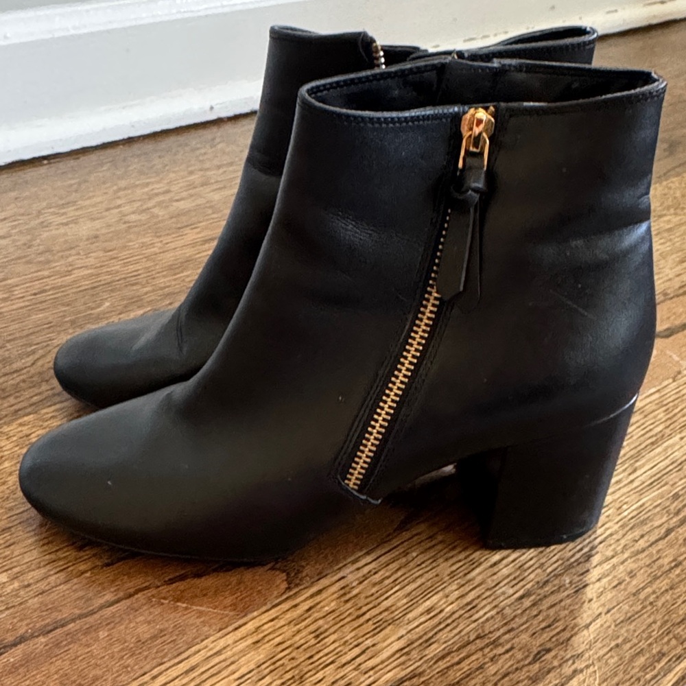 Cole Haan Black Ankle Bootie with Gold Zipper
